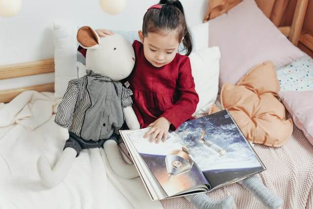 young girl reading